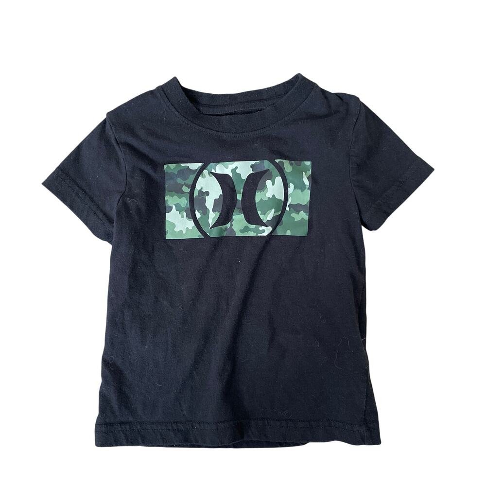 Hurley Toddler Boy's Black Camo Logo T-Shirt Size 2